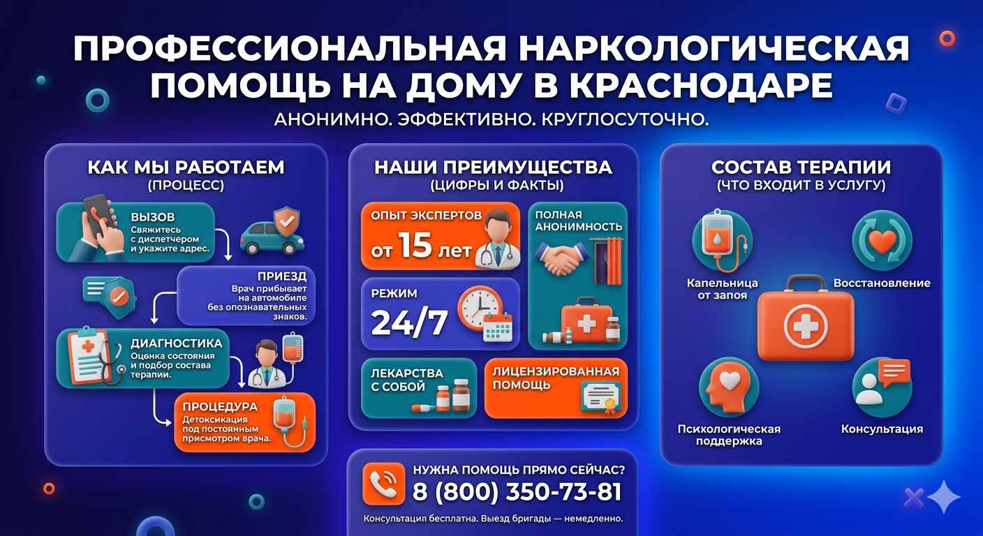 Инфографика о принципах лечения алкоголизма на дому в Тигиле: этапы вызова нарколога, преимущества анонимной детоксикации и состав медицинской помощи.